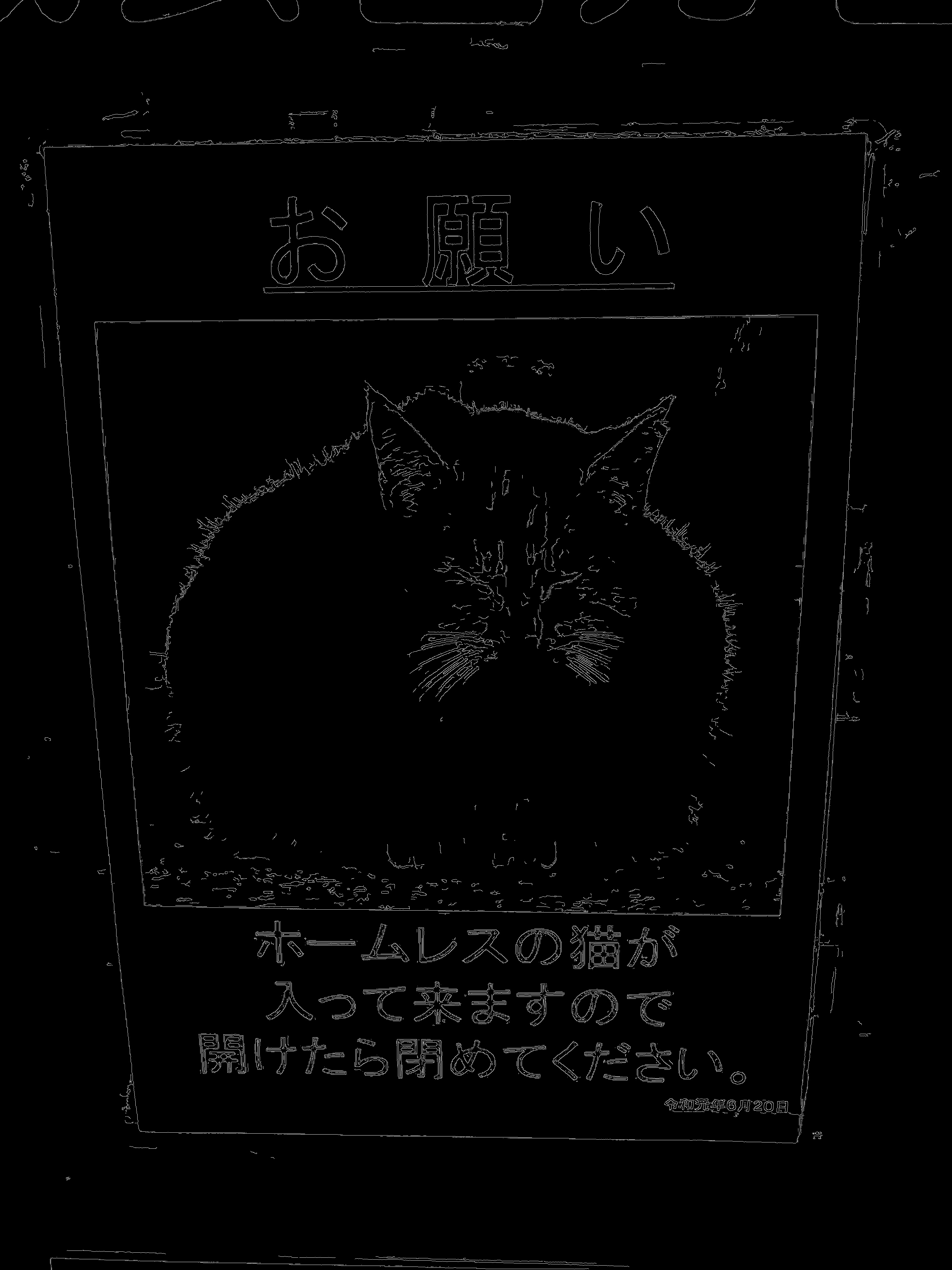 Canny法でエッジ検出